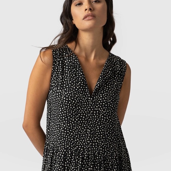 Saint+Sofia GREENWICH DRESS - BLACK SPOT TENCEL size 6 maxi - Picture 3 of 12